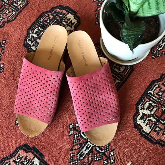 Lucky Brand Shoes - Lucky Brand Jemya rosewood pink slip on wedges